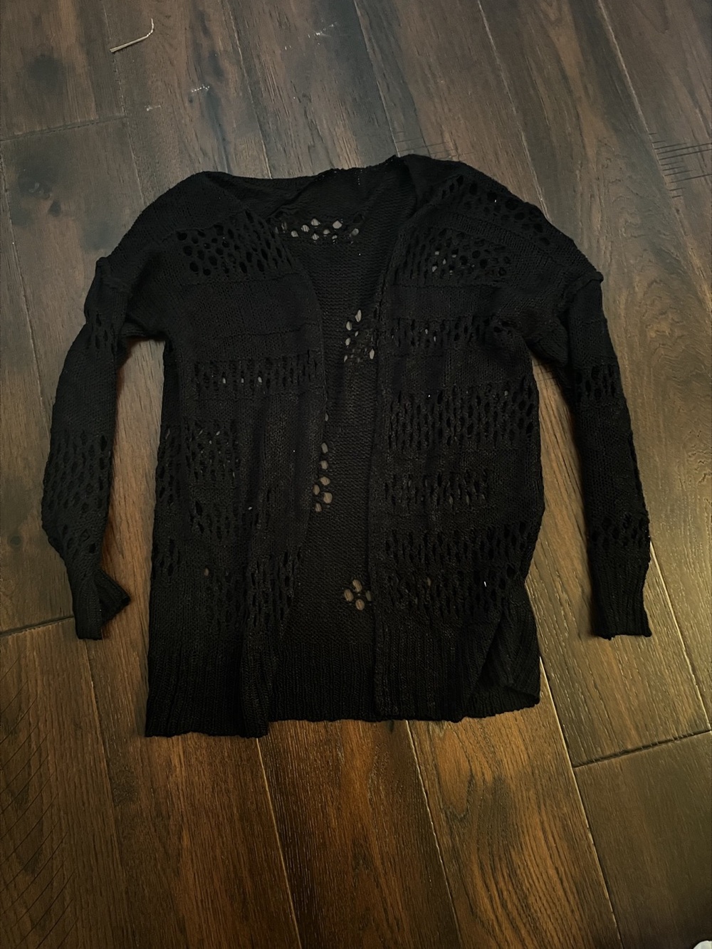 Black crochet cardigan nwot